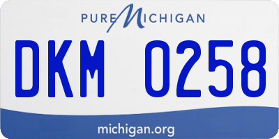 MI license plate DKM0258