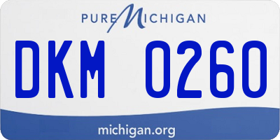 MI license plate DKM0260
