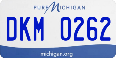 MI license plate DKM0262