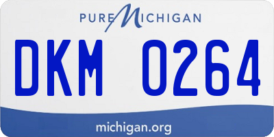MI license plate DKM0264