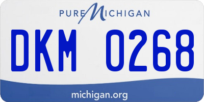 MI license plate DKM0268