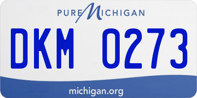 MI license plate DKM0273