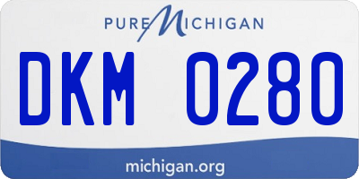 MI license plate DKM0280