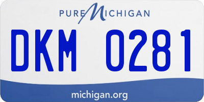 MI license plate DKM0281