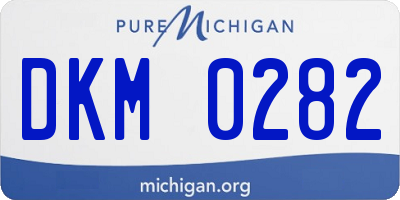 MI license plate DKM0282