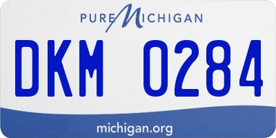 MI license plate DKM0284