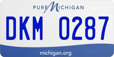 MI license plate DKM0287