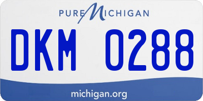 MI license plate DKM0288