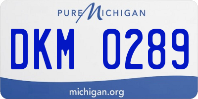 MI license plate DKM0289