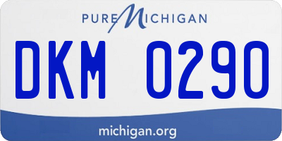 MI license plate DKM0290