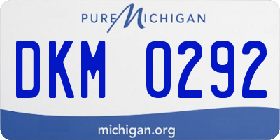 MI license plate DKM0292