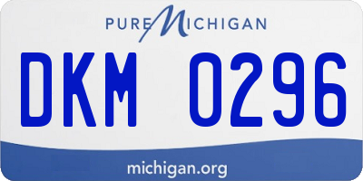 MI license plate DKM0296