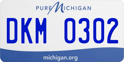MI license plate DKM0302