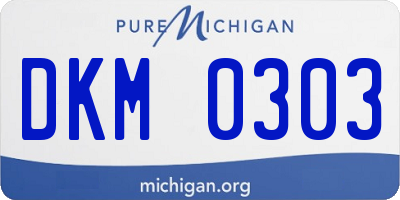 MI license plate DKM0303