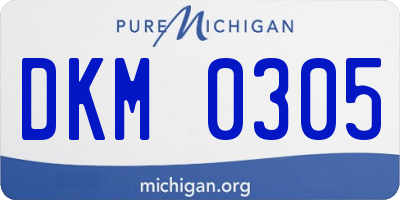 MI license plate DKM0305