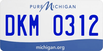 MI license plate DKM0312