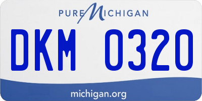 MI license plate DKM0320