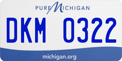 MI license plate DKM0322