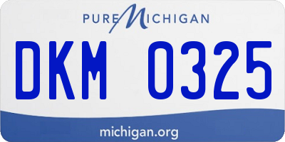 MI license plate DKM0325