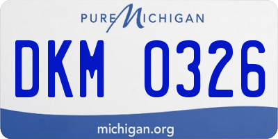 MI license plate DKM0326