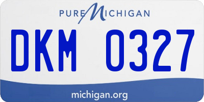 MI license plate DKM0327