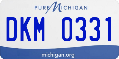 MI license plate DKM0331