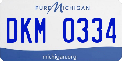 MI license plate DKM0334
