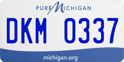 MI license plate DKM0337
