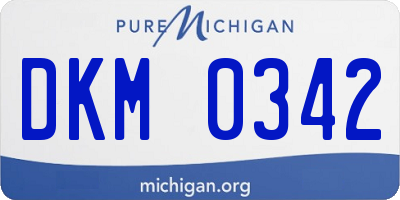 MI license plate DKM0342