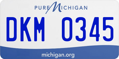 MI license plate DKM0345