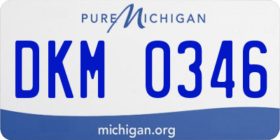 MI license plate DKM0346
