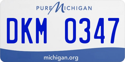 MI license plate DKM0347