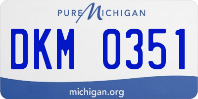 MI license plate DKM0351