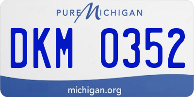 MI license plate DKM0352