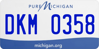 MI license plate DKM0358