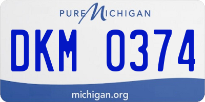 MI license plate DKM0374