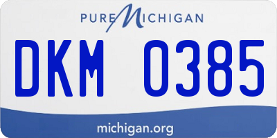 MI license plate DKM0385