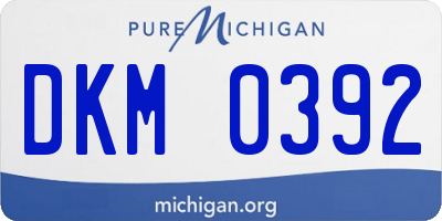 MI license plate DKM0392