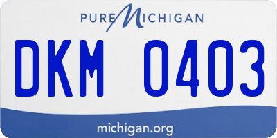 MI license plate DKM0403