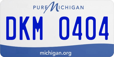MI license plate DKM0404