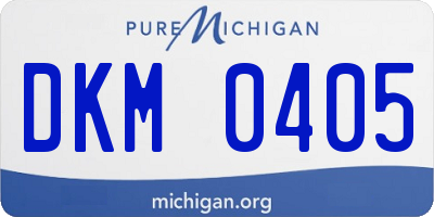 MI license plate DKM0405