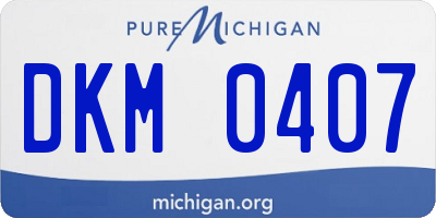 MI license plate DKM0407