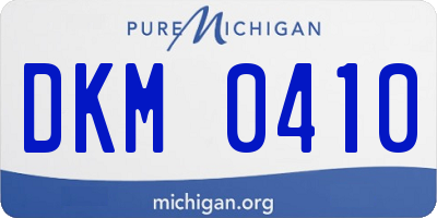 MI license plate DKM0410