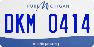 MI license plate DKM0414