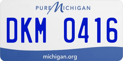 MI license plate DKM0416
