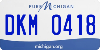 MI license plate DKM0418