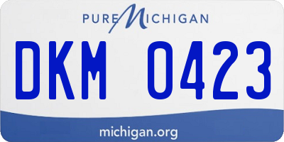 MI license plate DKM0423