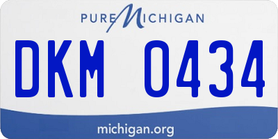MI license plate DKM0434