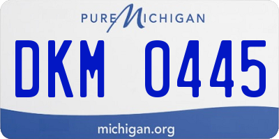 MI license plate DKM0445