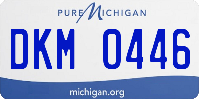 MI license plate DKM0446